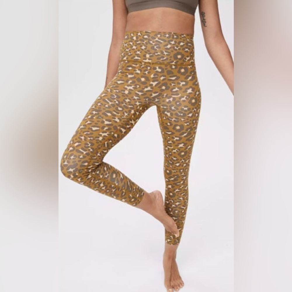 Aerie Leopard Print Leggings - Brown and Black